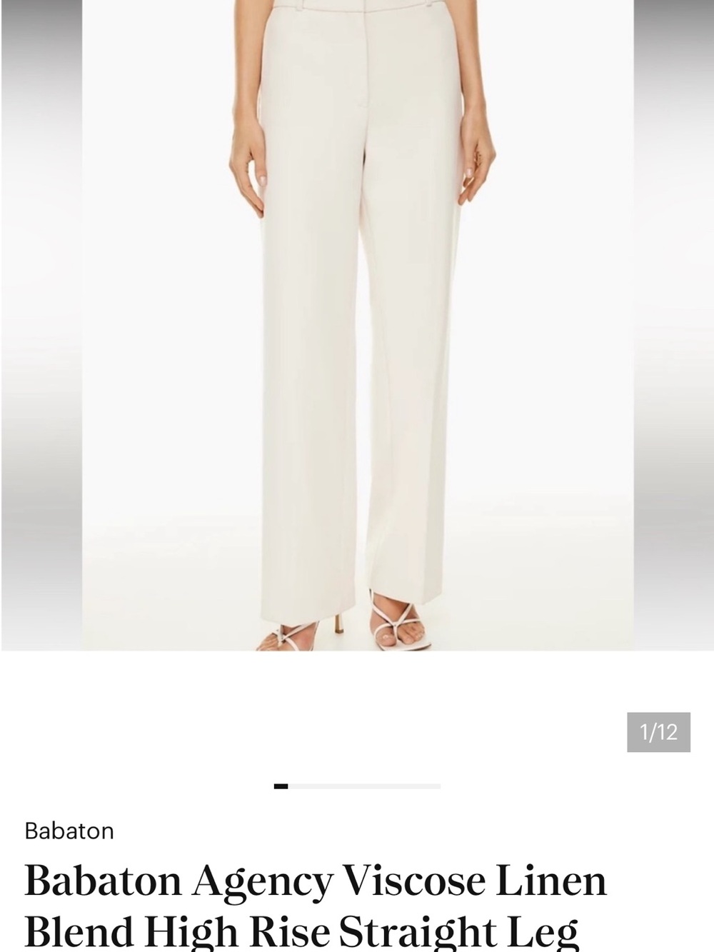 Babaton Straight-Leg High-Rise Pants in Cream